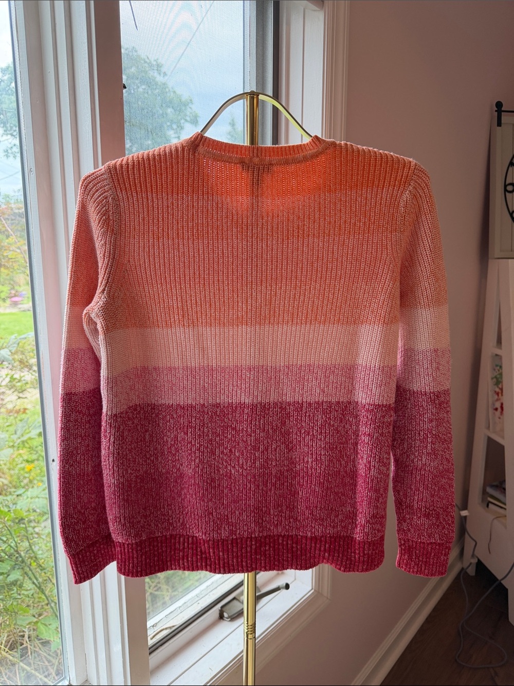 Talbots Ombre Crewneck Sweater in Coral, Pink and Berry - Picture 4 of 6